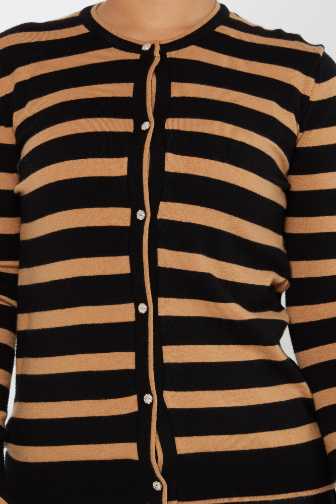 Knitted Cardigan Striped Black-Camel - 2425-31108 | KAZEE (Set of 3 S-M-L) - 3