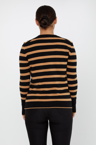 Knitted Cardigan Striped Black-Camel - 2425-31108 | KAZEE (Set of 3 S-M-L) - 5