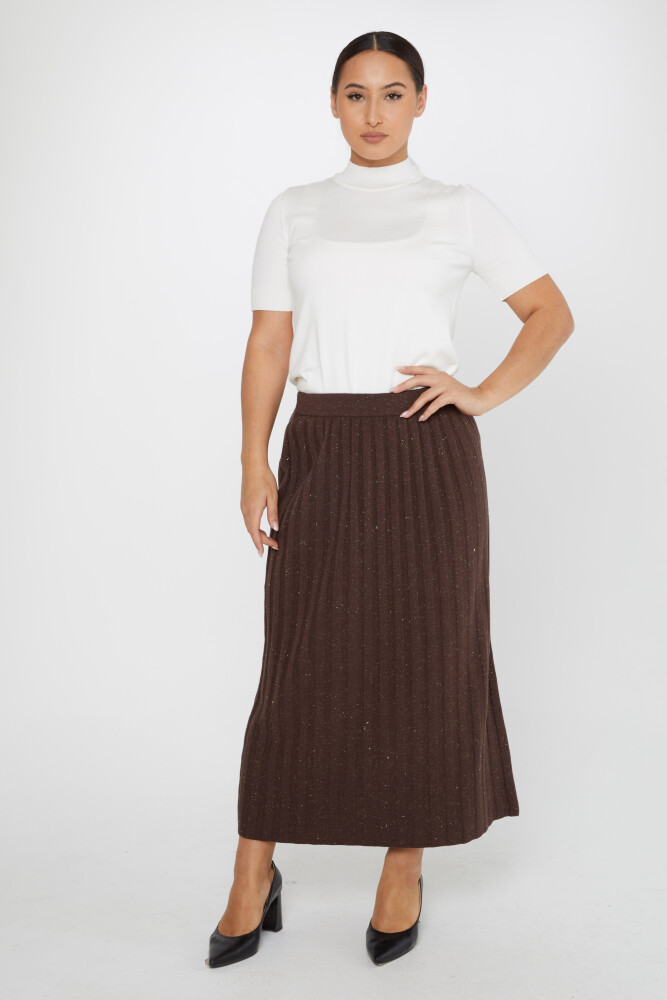 Knitted Skirt Glitter Detail Brown - 31548 | KAZEE (Set of 3 L-XL-2XL) - 1