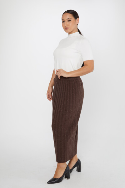 Knitted Skirt Glitter Detail Brown - 31548 | KAZEE (Set of 3 L-XL-2XL) - 2