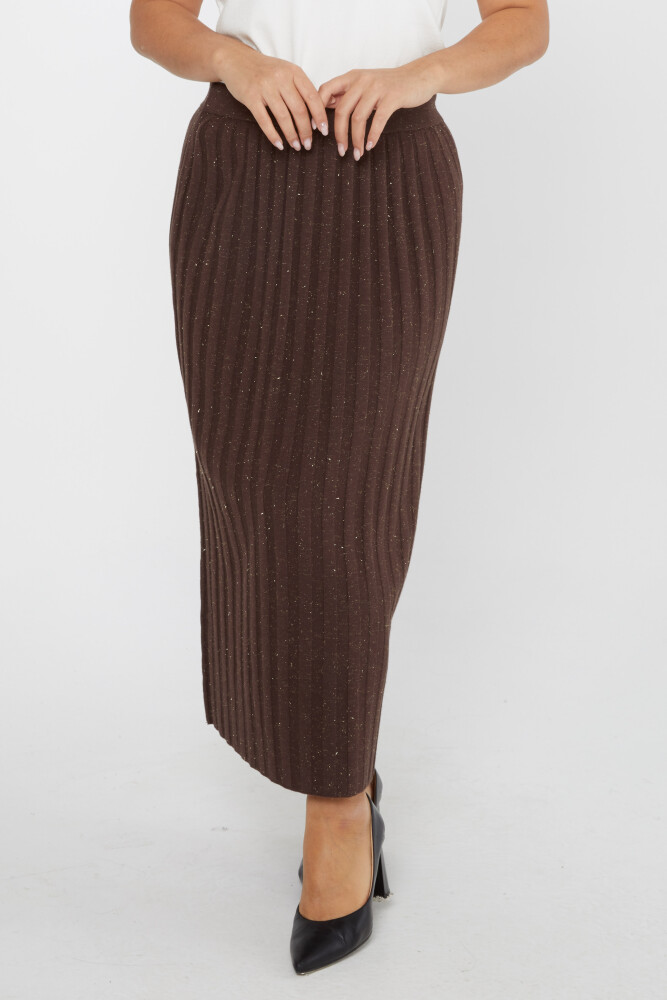 Knitted Skirt Glitter Detail Brown - 31548 | KAZEE (Set of 3 L-XL-2XL) - 3