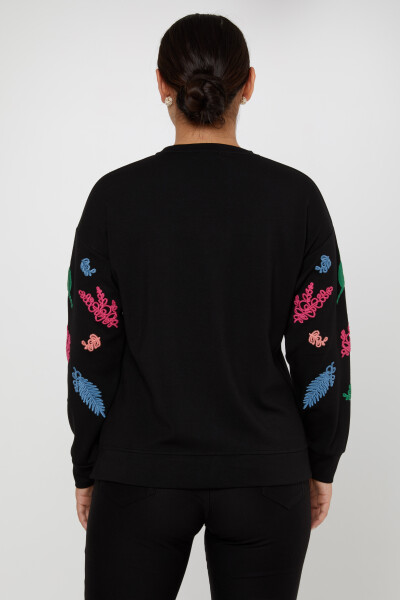 Knitted Sweater Colorful Embroidery Black - 17798 | KAZEE (Set of 3 M-L-XL) - 5