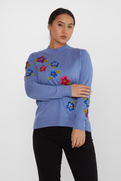 Knitted Sweater Floral Embroidery Mint - 31684 | KAZEE (Set of 3 XL-2XL-3XL) - 2