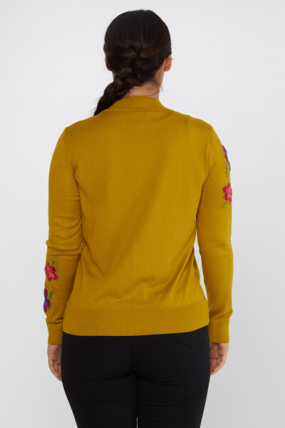 Knitted Sweater Floral Embroidery Mustard - 31684 | KAZEE (Set of 3 XL-2XL-3XL) - 5