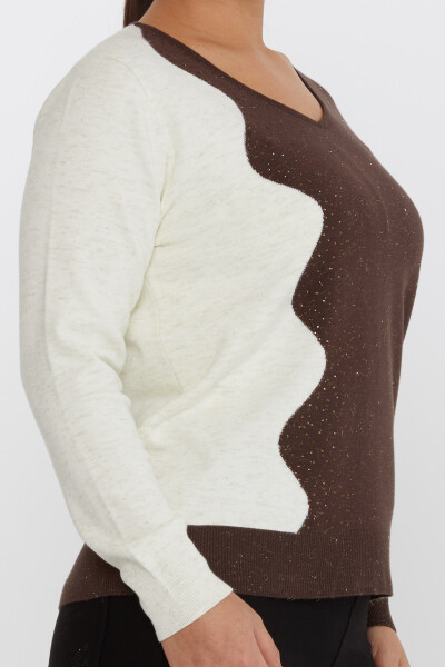 Knitted Sweater Glitter Detail Brown - 31633 | KAZEE (Set of 3 L-XL-2XL) - 5