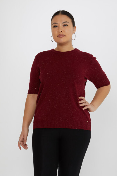 Knitted Sweater Heart Logo Claret Red - 31634 | KAZEE (Set of 3 XL-2XL-3XL) 