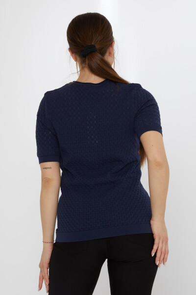 Knitted Sweater Leaf Brooch Navy Blue - 31811 | KAZEE (Set of 3 M-L-XL) - 6