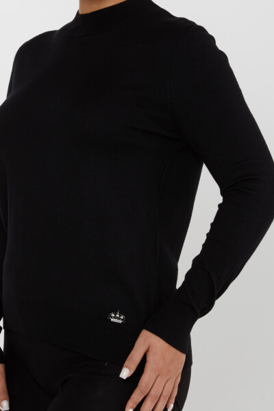 Knitted Sweater Logo Detailed Black - 16663 | KAZEE (Set of 4 L-XL-2XL-3XL) - 3