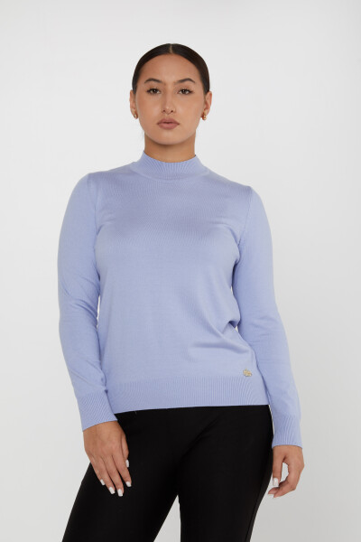 Knitted Sweater Logo Detailed Blue - 16663 | KAZEE (Set of 4 L-XL-2XL-3XL) 