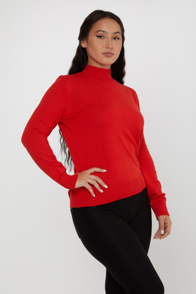 Knitted Sweater Logo Detailed Coral - 16663 | KAZEE (Set of 4 L-XL-2XL-3XL) - 2