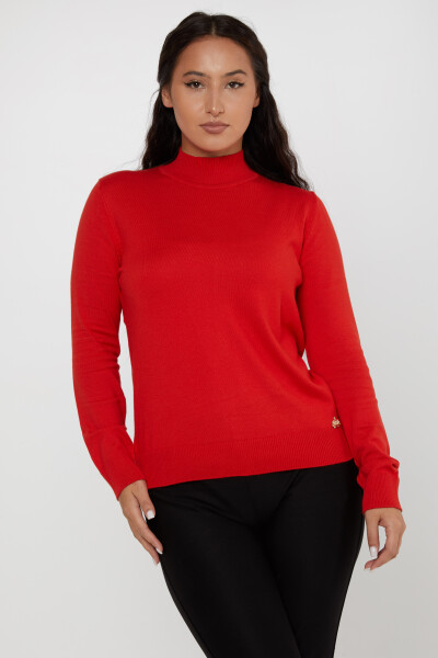 Knitted Sweater Logo Detailed Coral - 16663 | KAZEE (Set of 4 L-XL-2XL-3XL) 