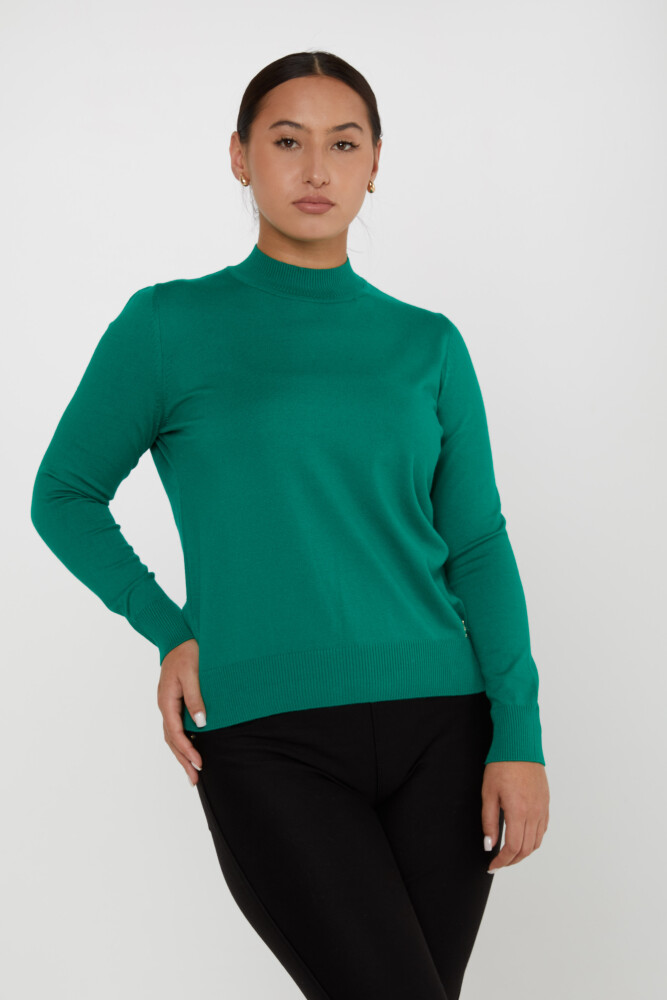 Knitted Sweater Logo Detailed Emerald - 16663 | KAZEE (Set of 4 L-XL-2XL-3XL) - 1