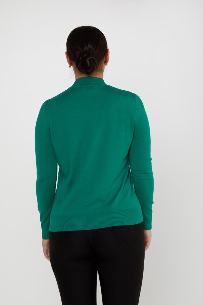 Knitted Sweater Logo Detailed Emerald - 16663 | KAZEE (Set of 4 L-XL-2XL-3XL) - 3