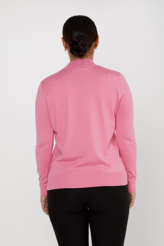 Knitted Sweater Logo Detailed Pink - 16663 | KAZEE (Set of 4 L-XL-2XL-3XL) - 4