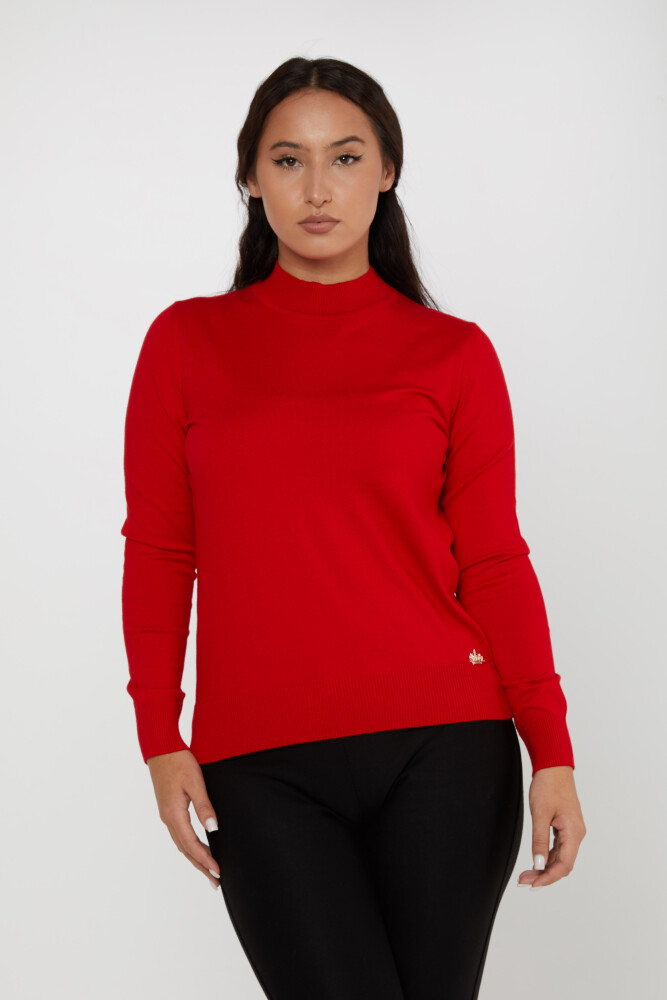 Knitted Sweater Logo Detailed Red - 16663 | KAZEE (Set of 4 L-XL-2XL-3XL) - 1