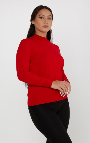 Knitted Sweater Logo Detailed Red - 16663 | KAZEE (Set of 4 L-XL-2XL-3XL) - 2