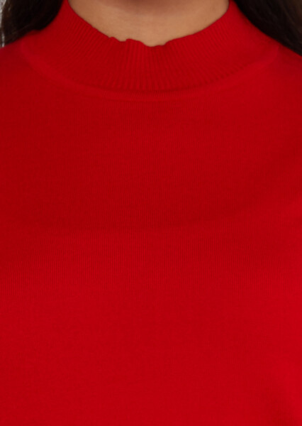 Knitted Sweater Logo Detailed Red - 16663 | KAZEE (Set of 4 L-XL-2XL-3XL) - 3