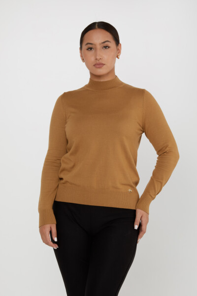 Knitted Sweater Logo Detailed Tan - 16663 | KAZEE (Set of 4 L-XL-2XL-3XL) - 2