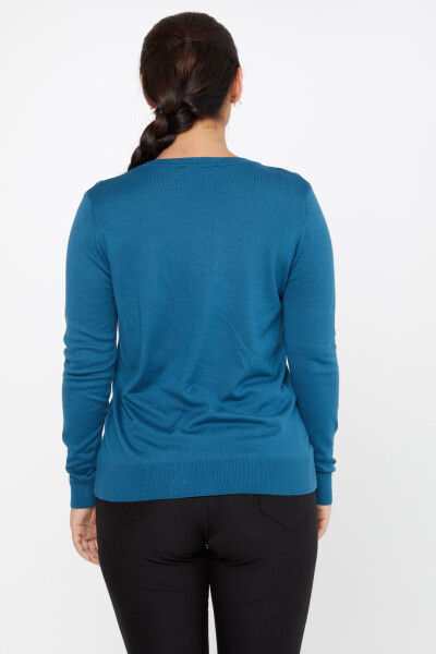 Knitted Sweater Long Sleeve Petrol - 11052 | KAZEE (Set of 3 S- M-L) - 4