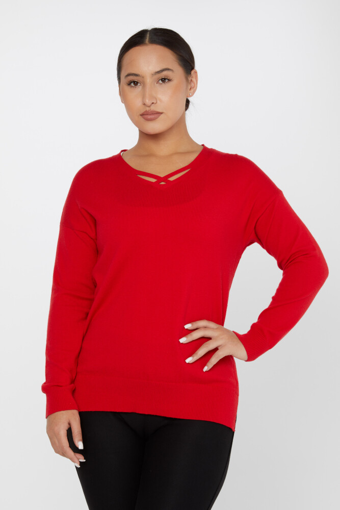 Knitted Sweater Long Sleeve Red - 2425-31144 | KAZEE (Set of 2 M-2) - 1