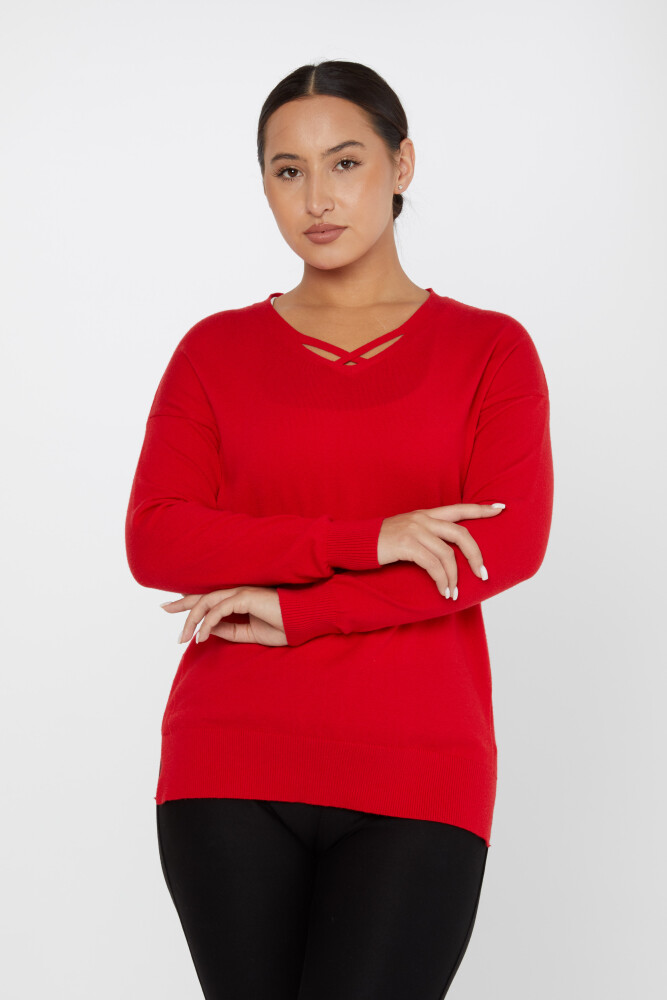 Knitted Sweater Long Sleeve Red - 2425-31144 | KAZEE (Set of 2 M-2) - 2