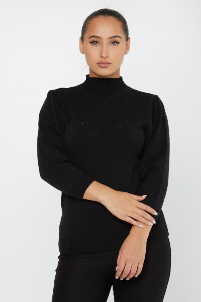 Knitted Sweater Patterned Black - 30341 | KAZEE (Set of 4 S-M-L-XL) - 2