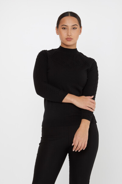 Knitted Sweater Self-Woven Black - 31035 | KAZEE (Set of 3 M-L-XL) 