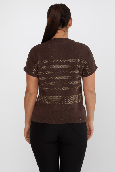 Knitted Sweater Short Sleeve Brown - 31652 | KAZEE (Set of 3 M-L-XL) - 5