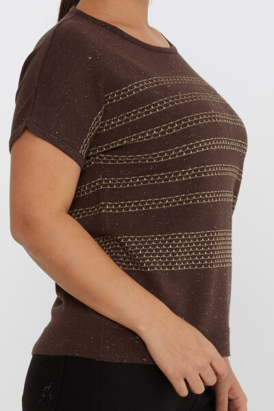 Knitted Sweater Short Sleeve Brown - 31652 | KAZEE (Set of 3 M-L-XL) - 4