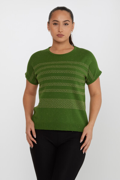 Knitted Sweater Short Sleeve Green - 31652 | KAZEE (Set of 3 M-L-XL) - 2