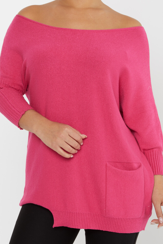 Knitted Sweater Shoulder Decollete Fuchsia - 30237 | KAZEE (Set of 3 M-L-XL) - 3