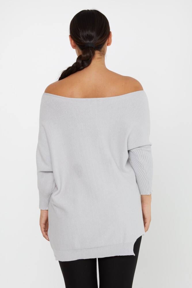 Knitted Sweater Shoulder Decollete Light Gray - 30237 | KAZEE (Set of 3 M-L-XL) - 6