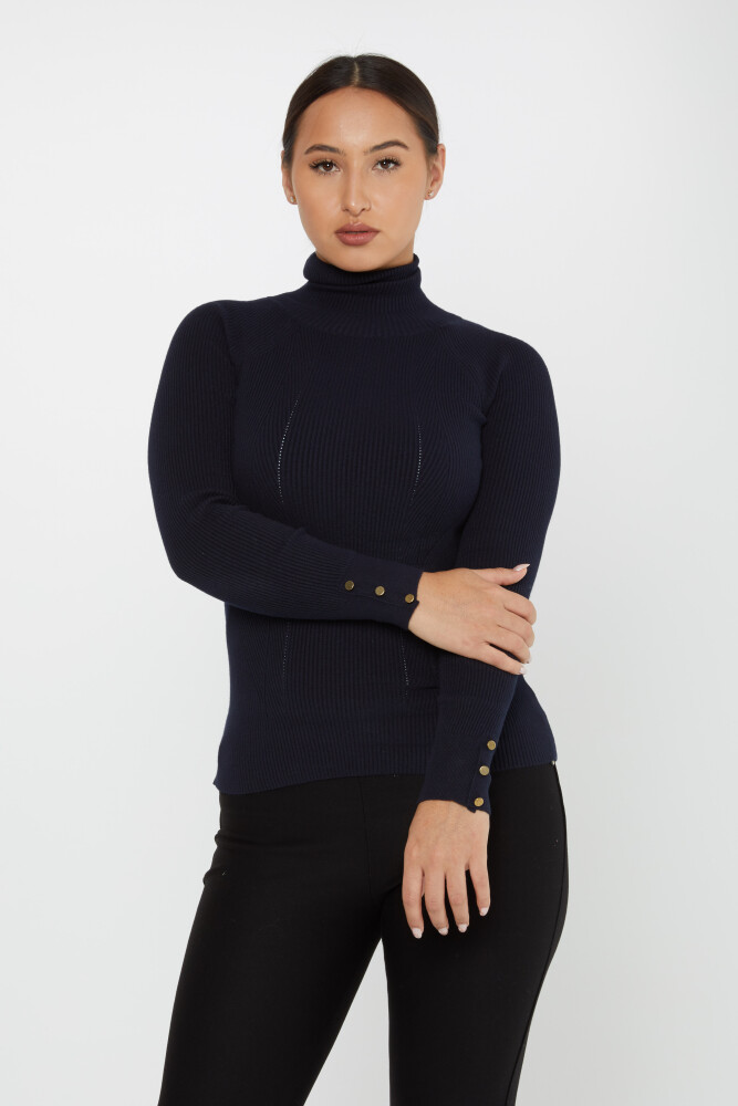 Knitted Sweater Sleeve Detail Navy Blue - 16173 | KAZEE (Set of 3 S-M-L) - 1