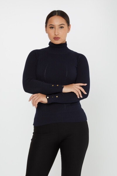 Knitted Sweater Sleeve Detail Navy Blue - 16173 | KAZEE (Set of 3 S-M-L) - 2