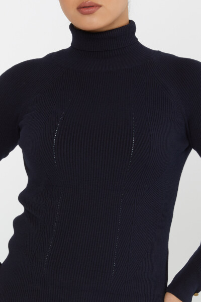 Knitted Sweater Sleeve Detail Navy Blue - 16173 | KAZEE (Set of 3 S-M-L) - 4