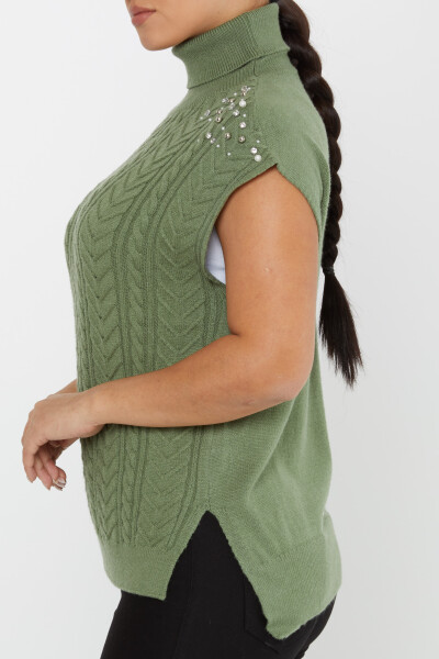 Knitted Sweater Sleeve Stone Detail Light Khaki - 30242 | KAZEE (Set of 3 S-M-L) - 4