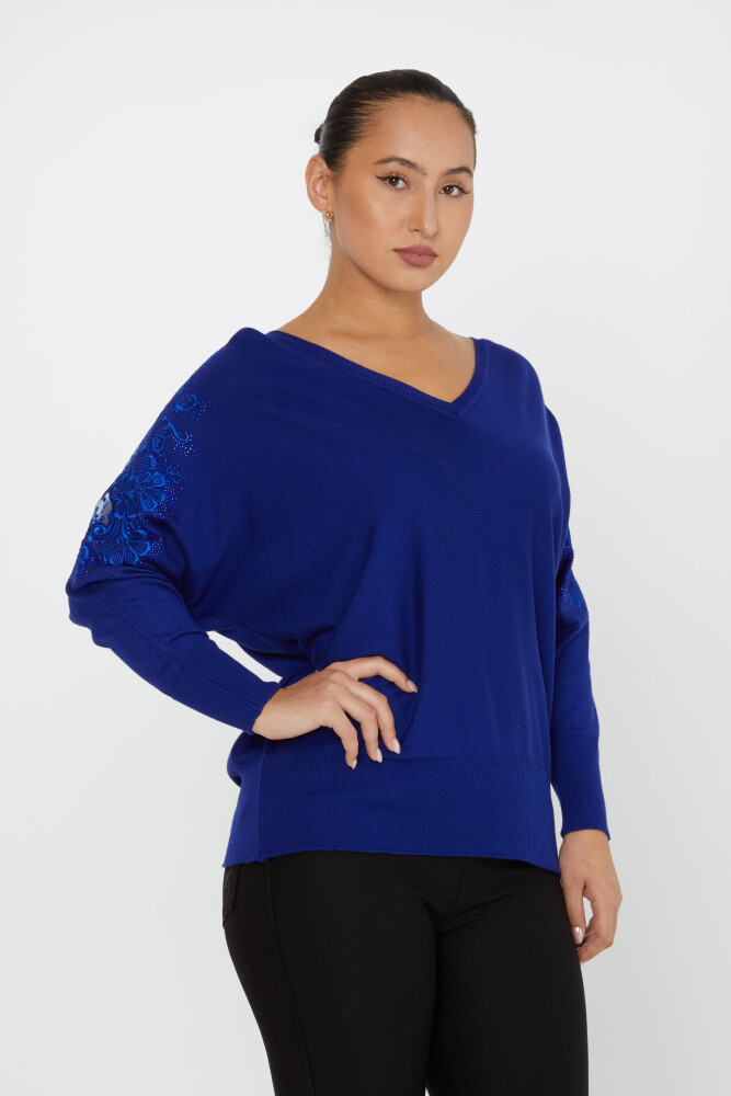 Knitted Sweater Sleeve Stone Embroidered Saks - 30904 | KAZEE (Set of 4 L-XL-2XL-3XL) - 2