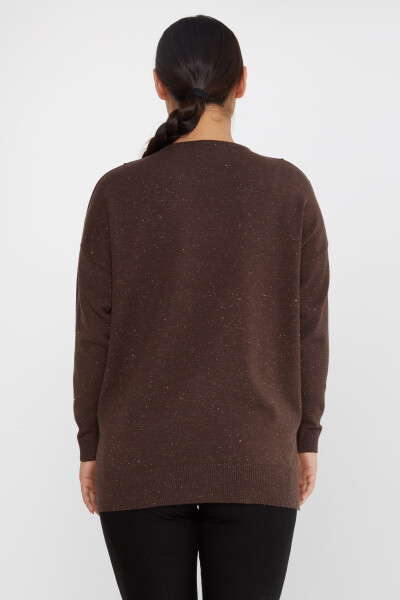 Knitted Sweater Slit Detail Brown - 31632 | KAZEE (Set of 3 XL-2XL-3XL) - 5