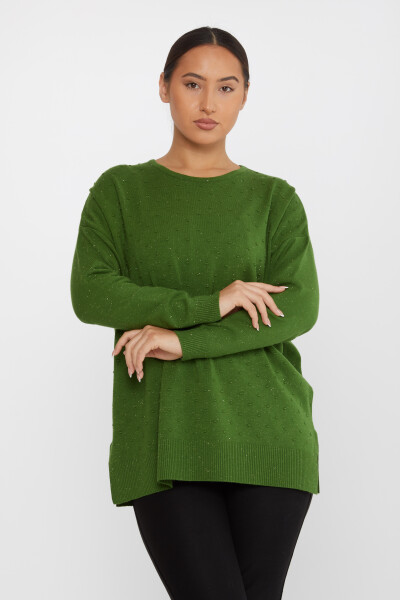 Knitted Sweater Slit Detail Green - 31632 | KAZEE (Set of 3 XL-2XL-3XL) - 1