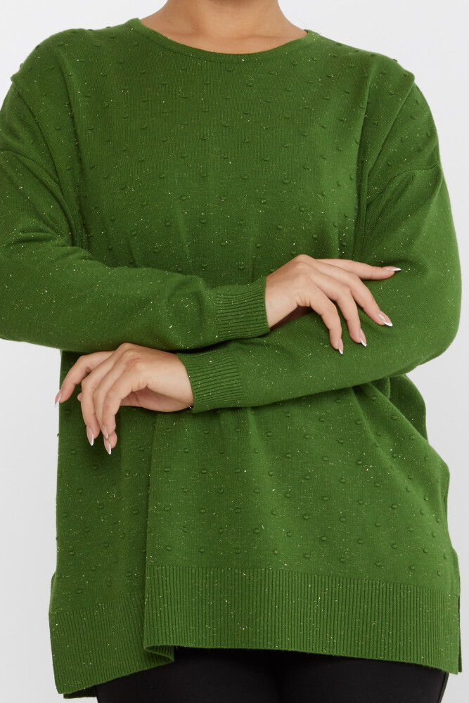 Knitted Sweater Slit Detail Green - 31632 | KAZEE (Set of 3 XL-2XL-3XL) - 3