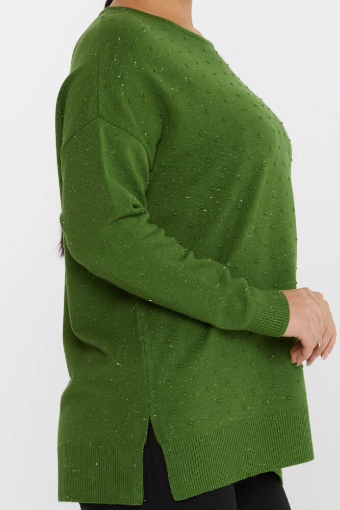 Knitted Sweater Slit Detail Green - 31632 | KAZEE (Set of 3 XL-2XL-3XL) - 4