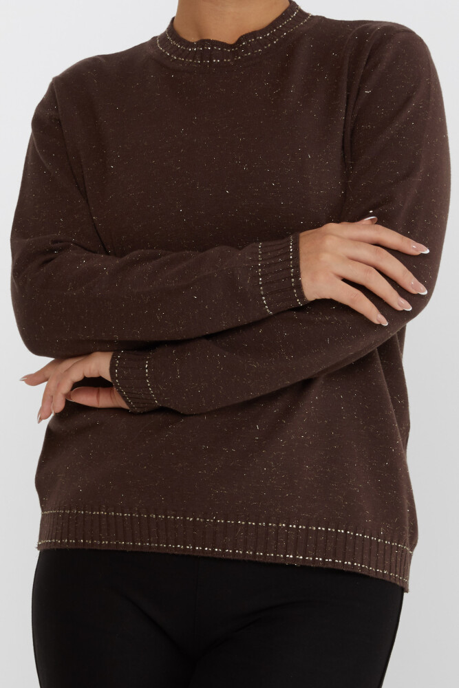 Knitted Sweater Stand Collar Brown - 31629 | KAZEE (Set of 3 XL-2XL-3XL) - 3