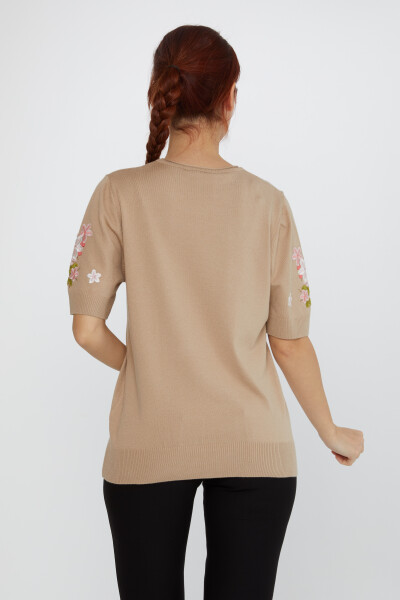 Knitted Sweater Stone Embroidered Beige - 16761 | KAZEE (Set of 4 L-XL-2XL-3XL) - 4