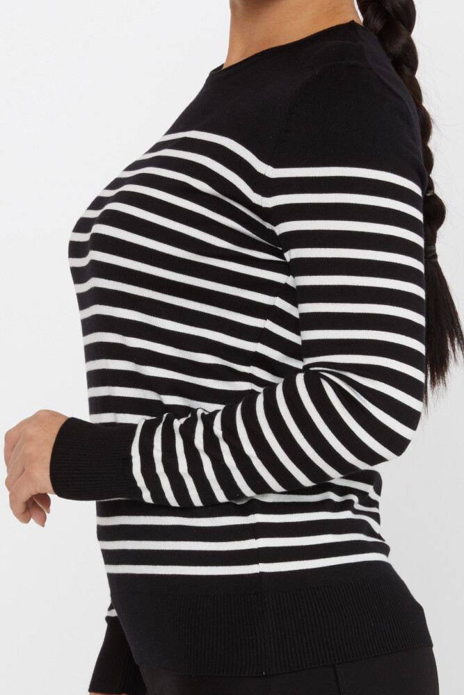 Knitted Sweater Striped Black - 30898 | KAZEE (Set of 4 M-L-XL-2XL) - 4