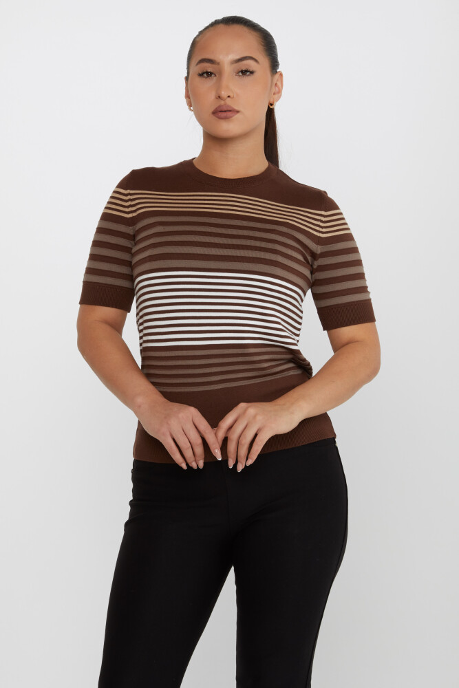 Knitted Sweater Striped Brown - 31273 | KAZEE (Set of 3 S-M-L) - 1