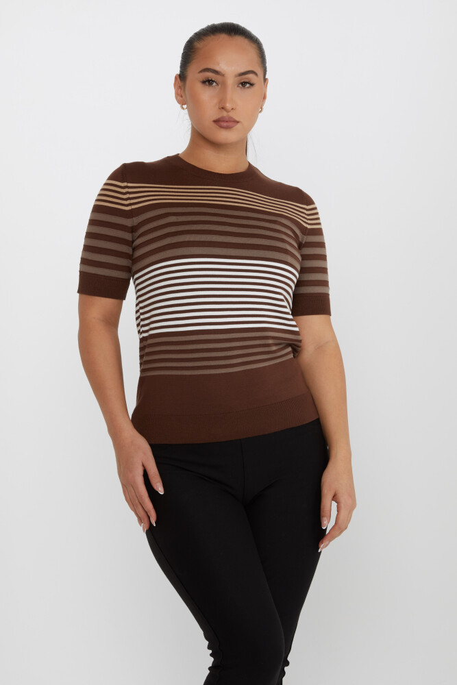 Knitted Sweater Striped Brown - 31273 | KAZEE (Set of 3 S-M-L) - 2