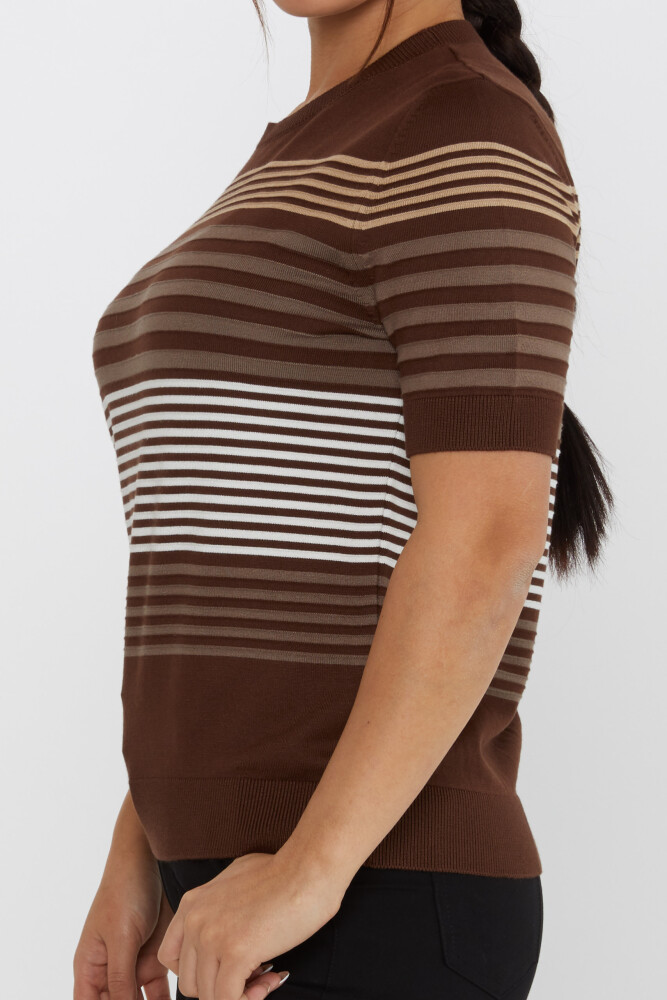 Knitted Sweater Striped Brown - 31689 | KAZEE (Set of 3 XL-2XL-3XL) - 4