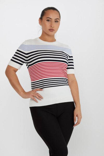 Knitted Sweater Striped Ecru - 31273 | KAZEE (Set of 3 S-M-L) 