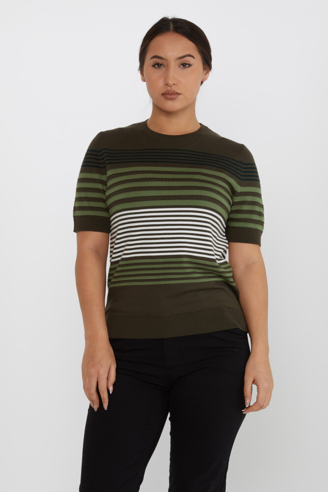 Knitted Sweater Striped Khaki - 31689 | KAZEE (Set of 3 XL-2XL-3XL) - 1