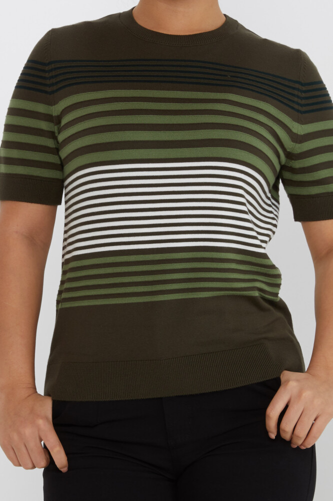 Knitted Sweater Striped Khaki - 31689 | KAZEE (Set of 3 XL-2XL-3XL) - 3